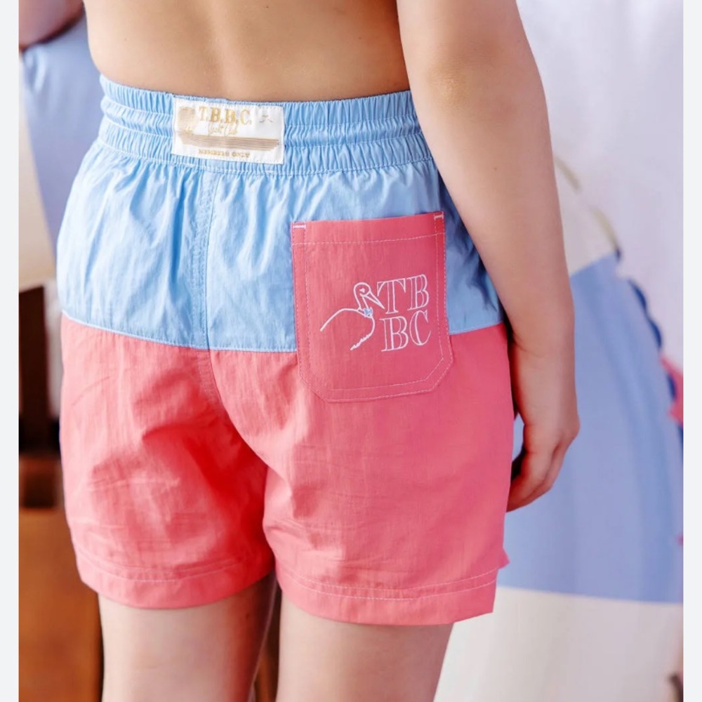 NWT The Beaufort Bonnet Company Country Club Color Block Swim Trunks Size 7